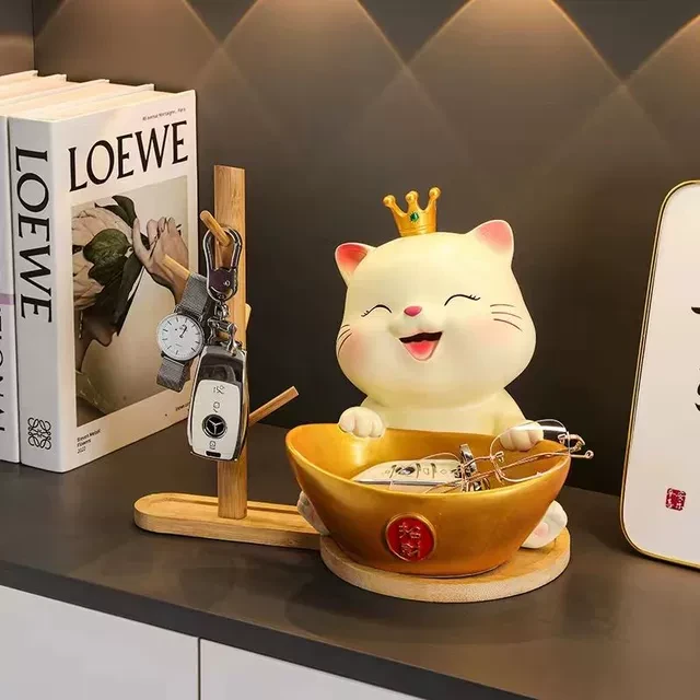 源头工厂招财猫入户门口玄关钥匙收纳摆件客厅鞋柜家居装饰品乔迁