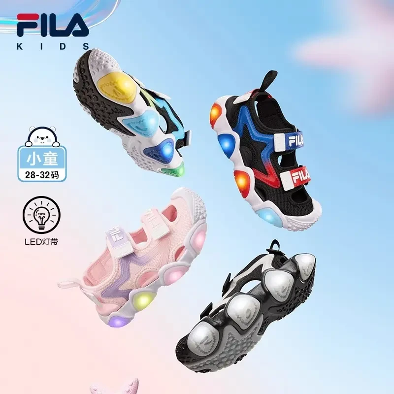 FILA斐乐学生夏季防滑儿童涉水海星闪灯透运动鞋子K14B523801