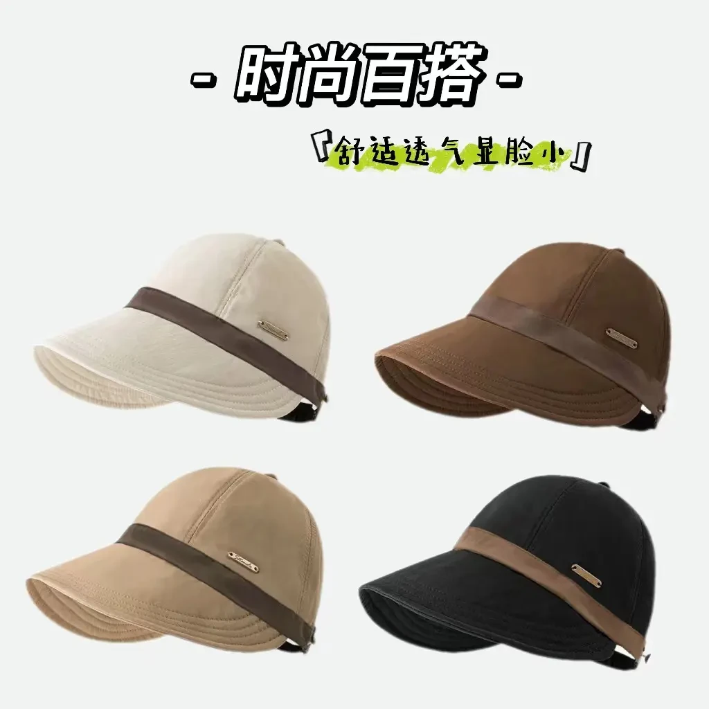 2026年春夏季新款赫本风帽子女遮阳百搭休闲渔夫帽大头国鸭舌帽商品图