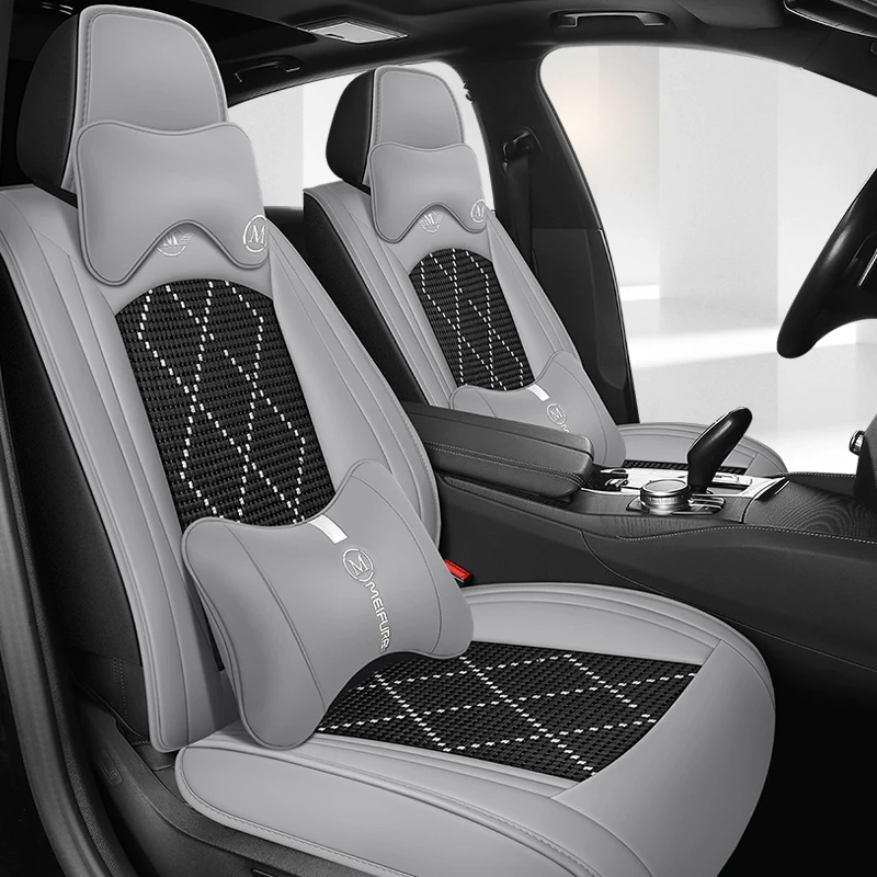 汽车坐垫四季通用小车座套24新款冰丝冬季纳帕皮全包围座垫座椅套