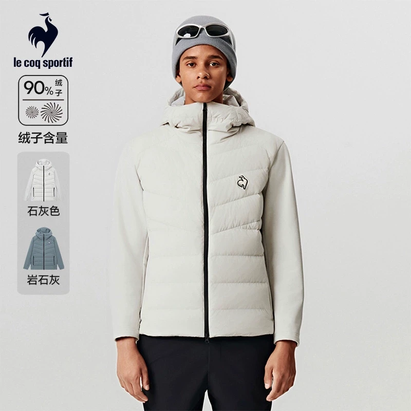 【骑行】乐卡克法国公鸡男女冬季防风连帽短款羽绒服LEM23Q30603