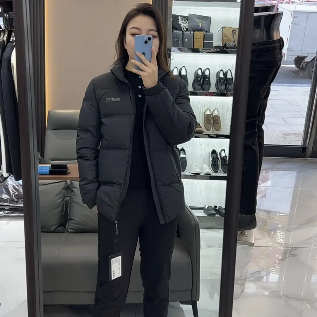 男士短款立领休闲时尚简约字母拉链百搭加厚棉服