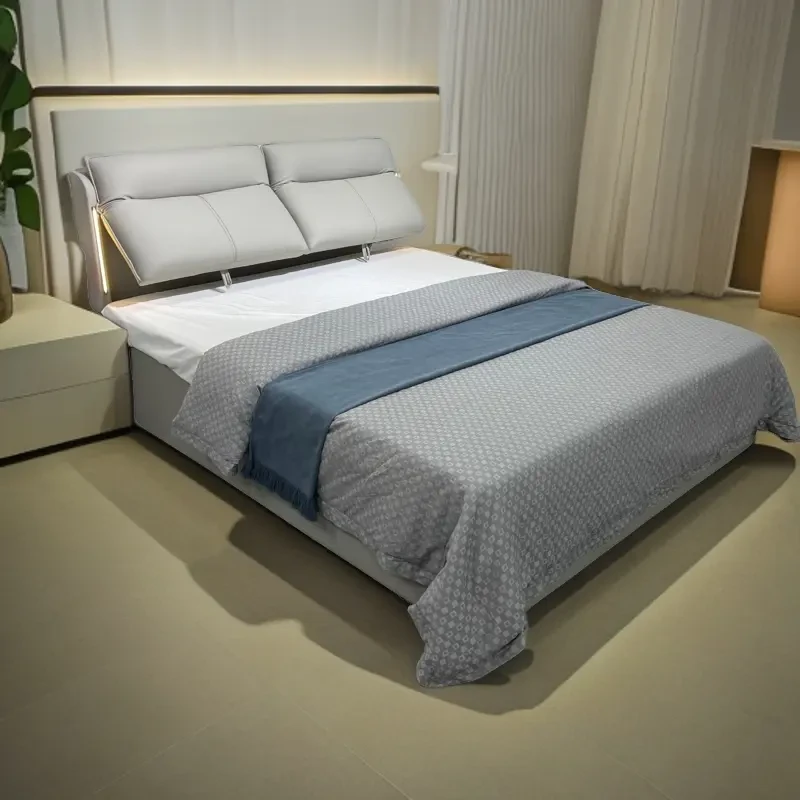 6606高箱款床头靠背可调节皮床简约主卧婚床现代轻奢