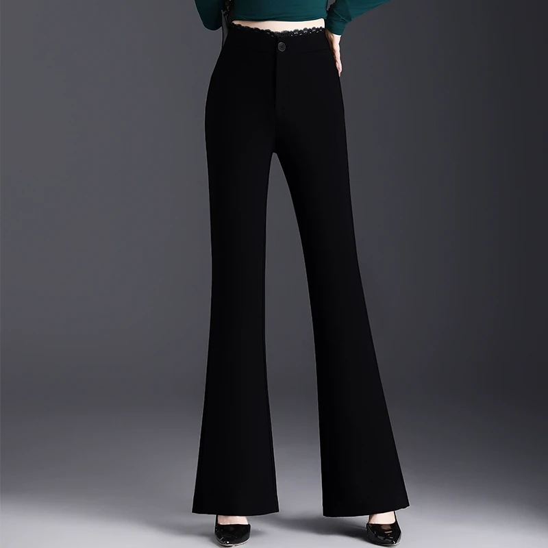 高腰显瘦休闲裤女长裤2025年春季新款高端女装喇叭裤子修身西装裤