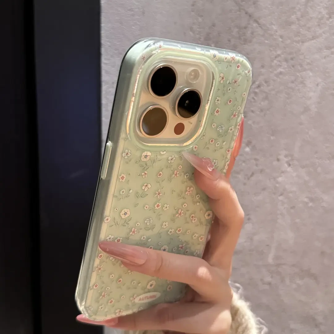 ins高颜值清新小碎花适用iPhone16手机壳14苹果15promax全包13/12