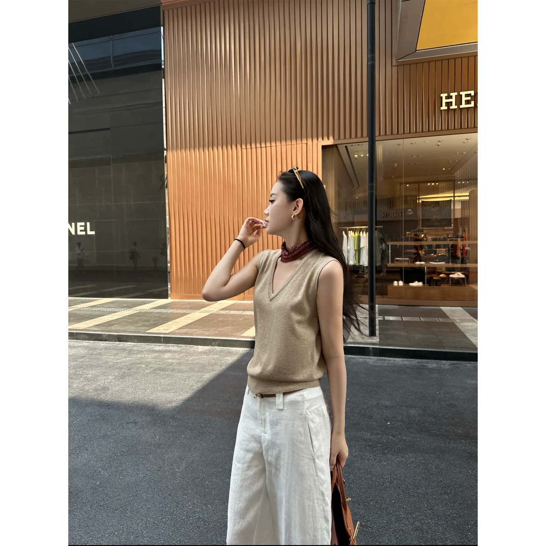 5werkwen margi*la|经典老钱 V领针织背心马甲