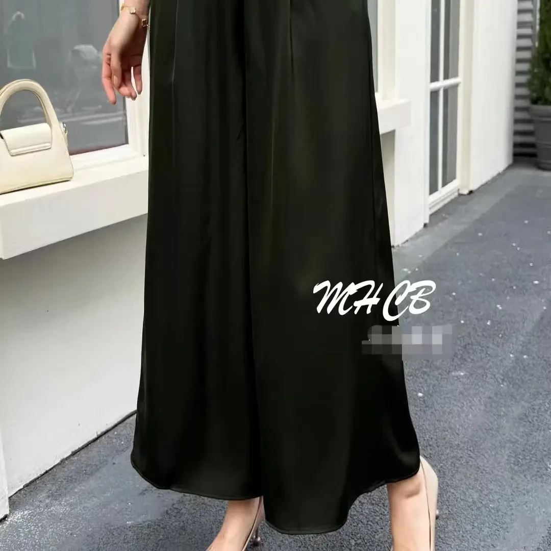 长裤休闲女装垂感夏季黑色高腰休闲裤薄款阔腿裤通勤