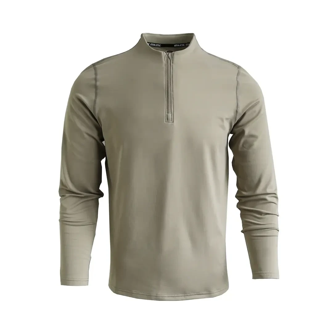 自留推荐！秋季新品男女户外运动半拉链长袖打底2458