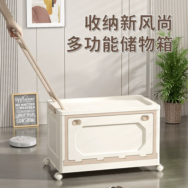 书箱收纳箱带轮子教室用装书拉杆折叠塑料箱子学生宿舍杂物储物箱