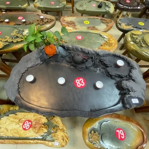 天然原石端砚茶盘 名坑梅花坑聚宝盘带石眼精工细作