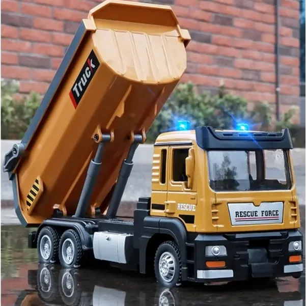 天鹰工程自卸翻斗车模型玩具合金运输车自卸卡车玩具车-合金车头