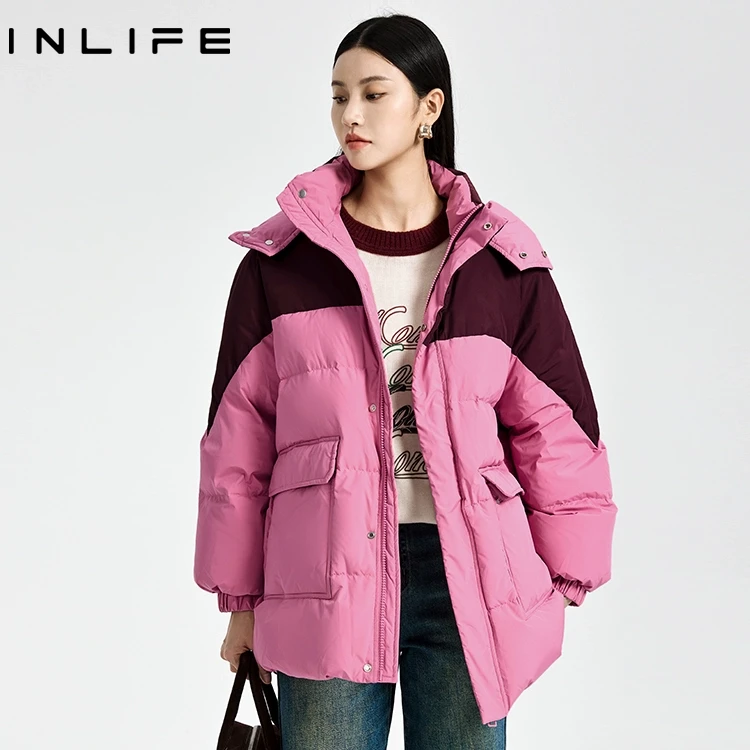 inlife短款羽绒服时尚洋气加厚保暖
