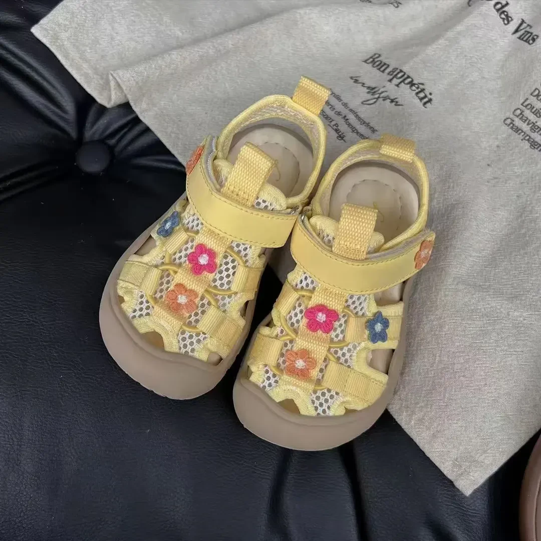 ABC宝宝时尚沙滩鞋春秋夹趾包头休闲软底夏季透气防滑女韩版凉鞋