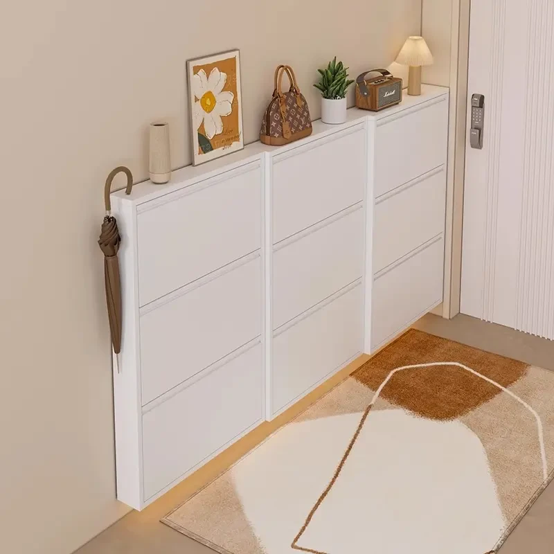 鞋架超薄鞋柜10-15cm家用门口大容量入户简约金属极窄入户翻斗柜