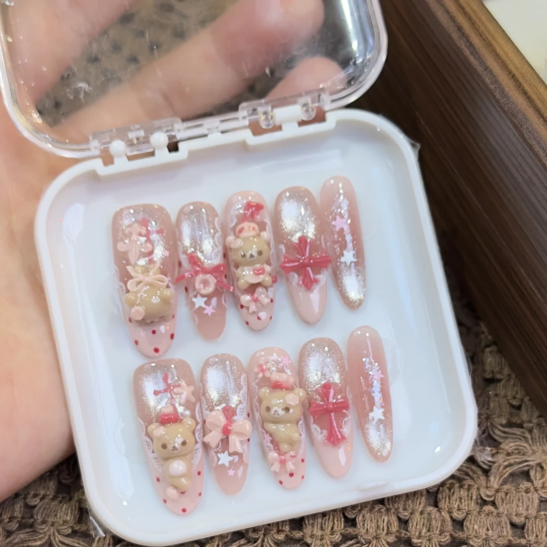 66-TTnail 甜莓轻松熊 少女心风穿戴甲