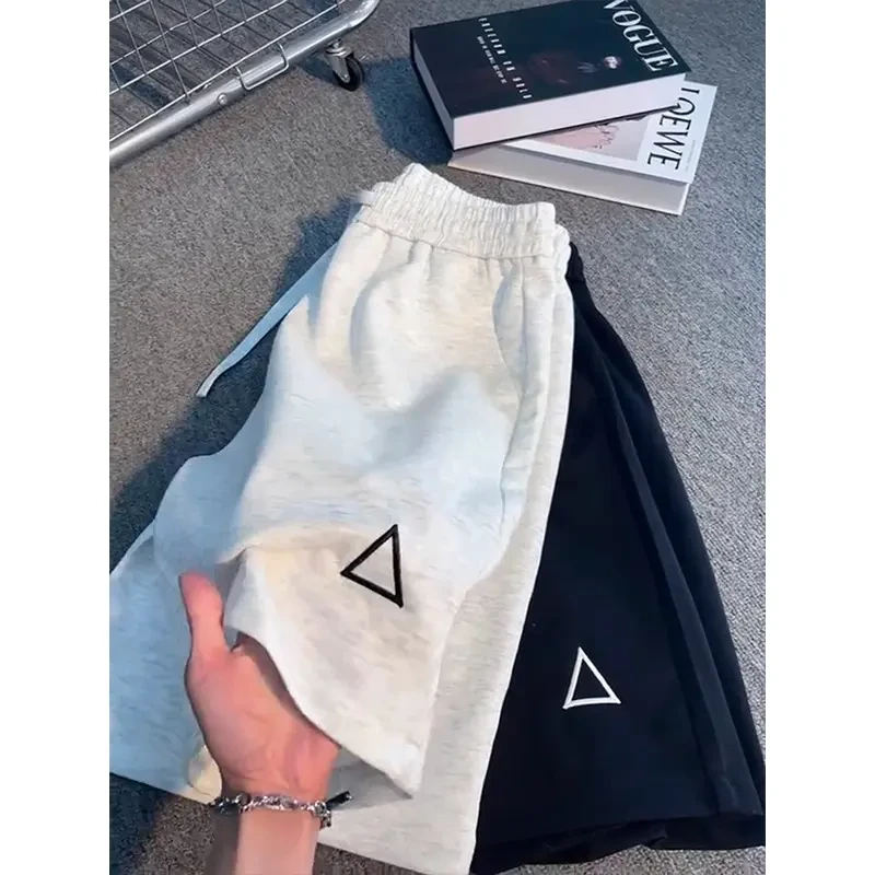 灰色cleanfit三角标短裤男款夏季美式篮球运动五分裤外穿情侣中裤