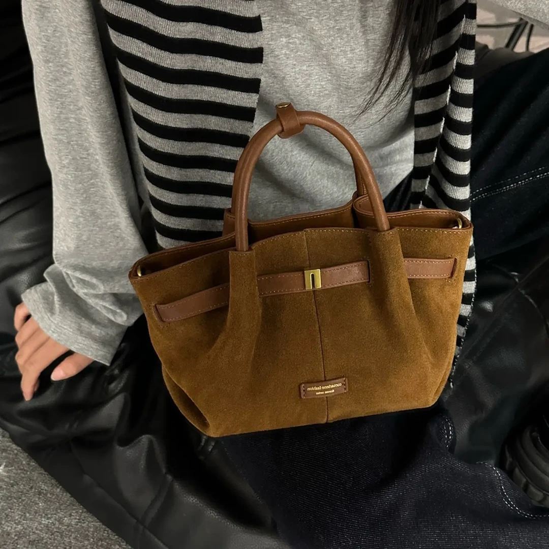 韩版休闲文艺风布包文艺单肩款拼色款斜挎包小众水洗