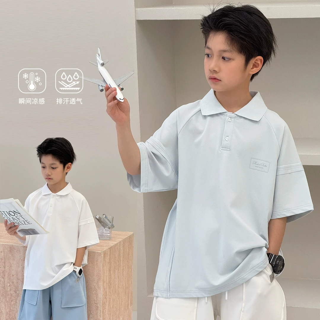 男童短袖T恤夏新款韩系中大童上衣薄男孩半袖儿童洋气POLO衫58067