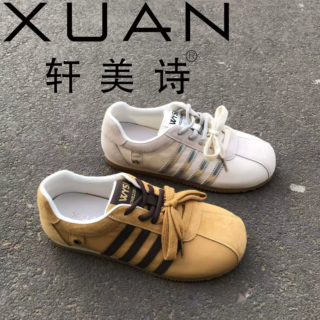513-40078轩美诗女2025春季新款潮流时尚轻便拼色平底德训休闲鞋