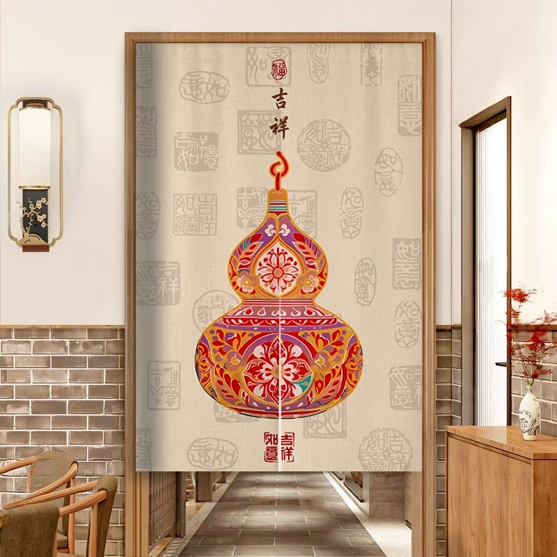 中式葫芦门帘半截式对门化解风水帘子玄关隔断帘厨房卫生间遮挡帘