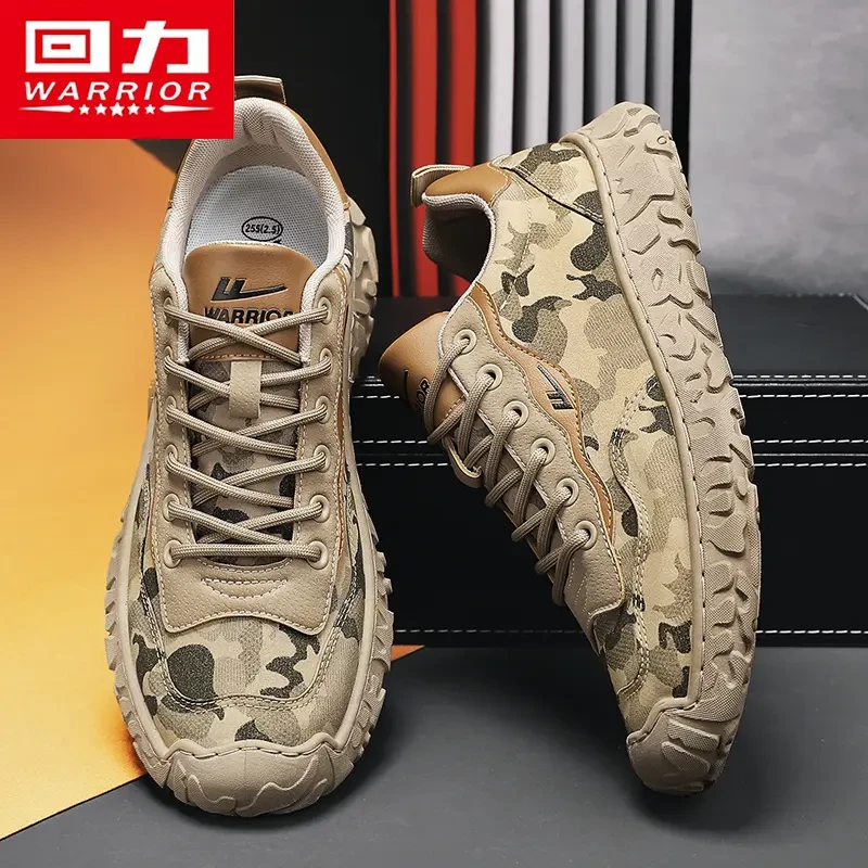 回力秋季帆布鞋男2025新款劳保运动鞋男款休闲防滑耐磨迷彩解放鞋