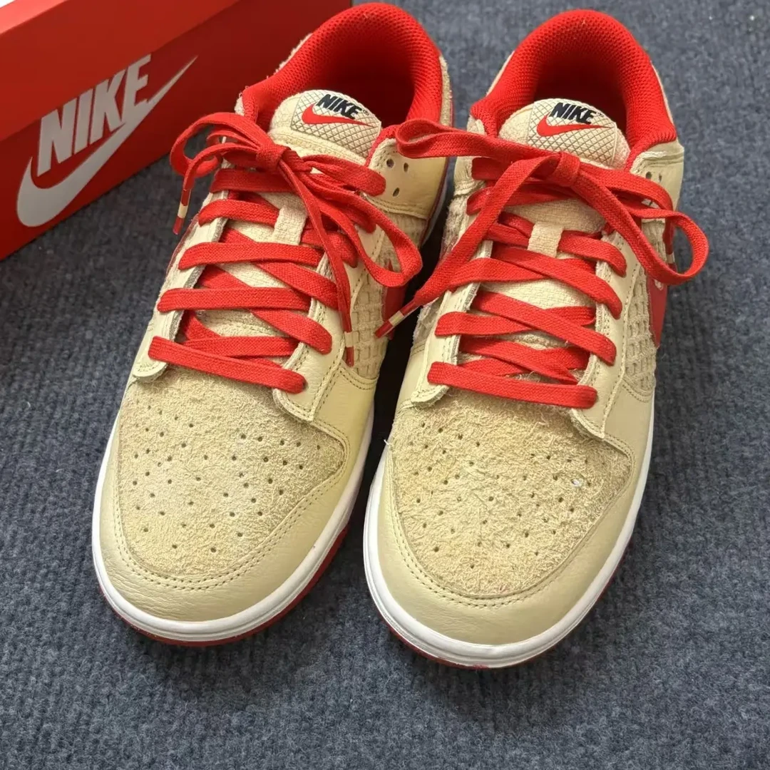 Nike耐克 Dunk Low 棕红 草莓华夫饼 低帮休闲板鞋 HJ9100-294