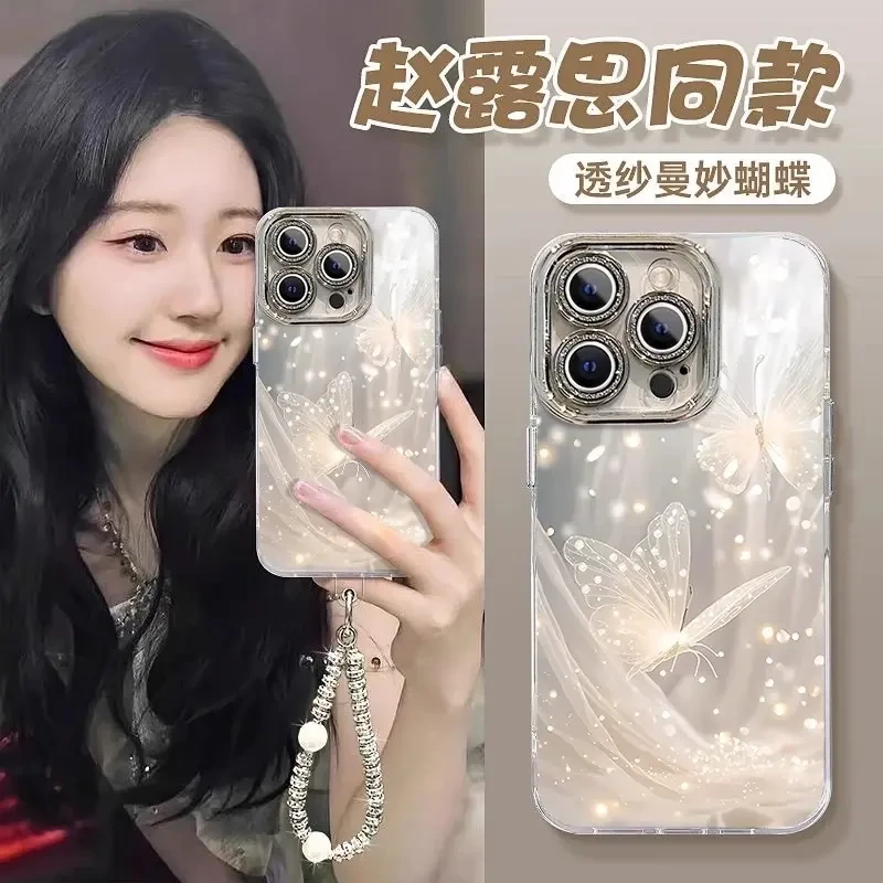 适用适用曼妙蝴蝶iPhone苹果16Promax镜头膜15/14/13/12/11手机壳