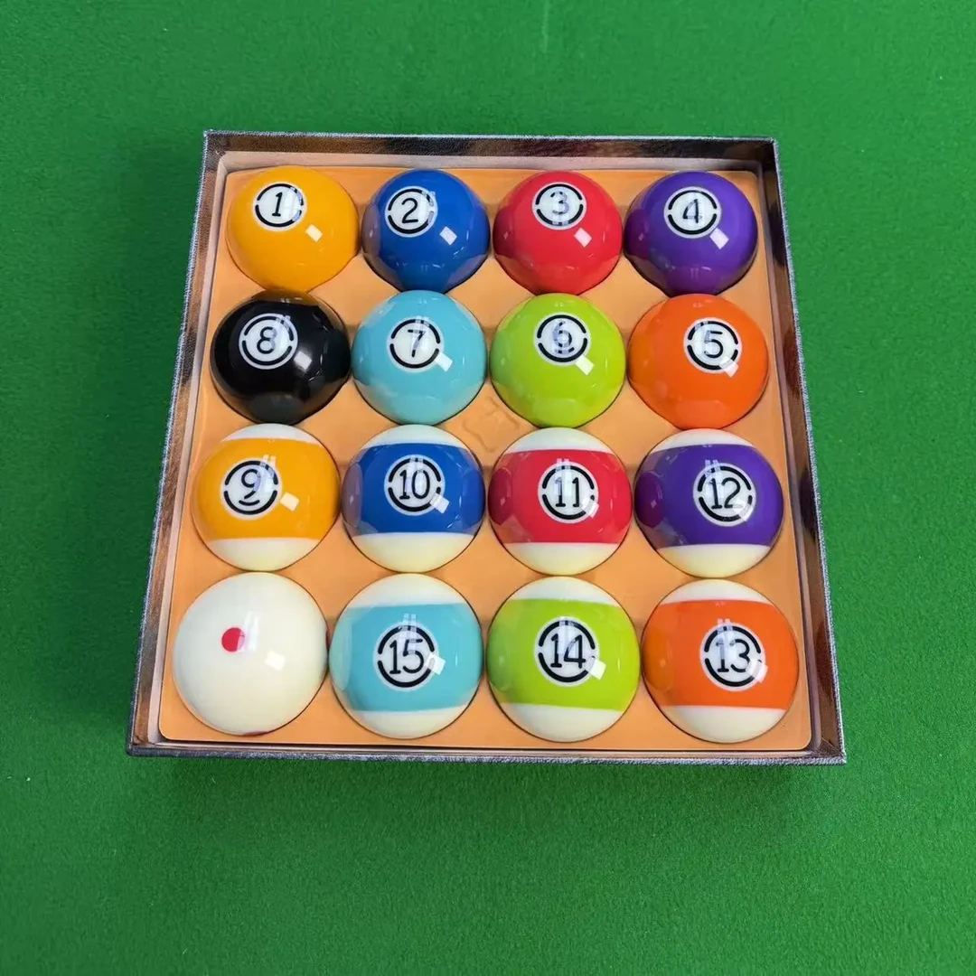 炫彩黑金刚16A水晶树脂中式黑八美式标准大号台球子体育运动器材