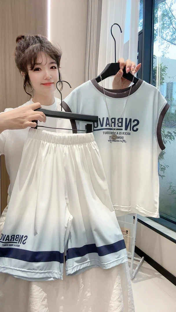 【超弹冰丝两件套】中大童夏款高弹速干凉快透气套装2025男女童超薄