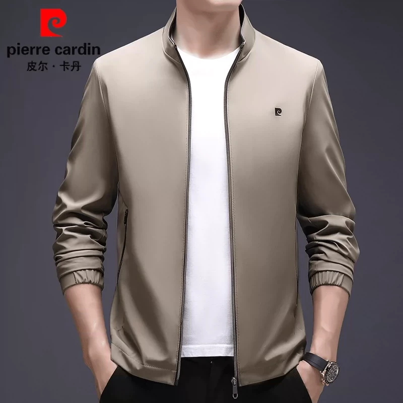 皮尔卡丹2024秋季新款男士立领休闲百搭外套商务新款行政韩版夹克