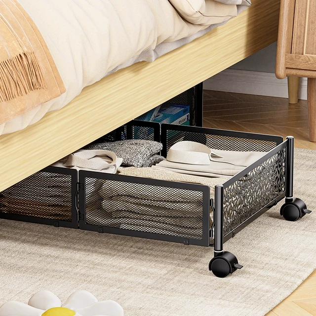 床下抽拉柜推拉抽屉沙发下鞋架收纳箱储物盒床底拉篮抽拉式收纳篮