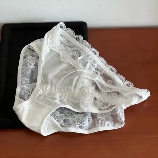 【优雅】纯欲风法式镂空蕾丝女士透气舒适中腰三角内裤