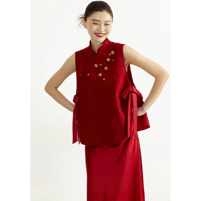 新中式改良旗袍敬酒服新娘结婚回门出阁宴女复古订婚礼服裙两件套