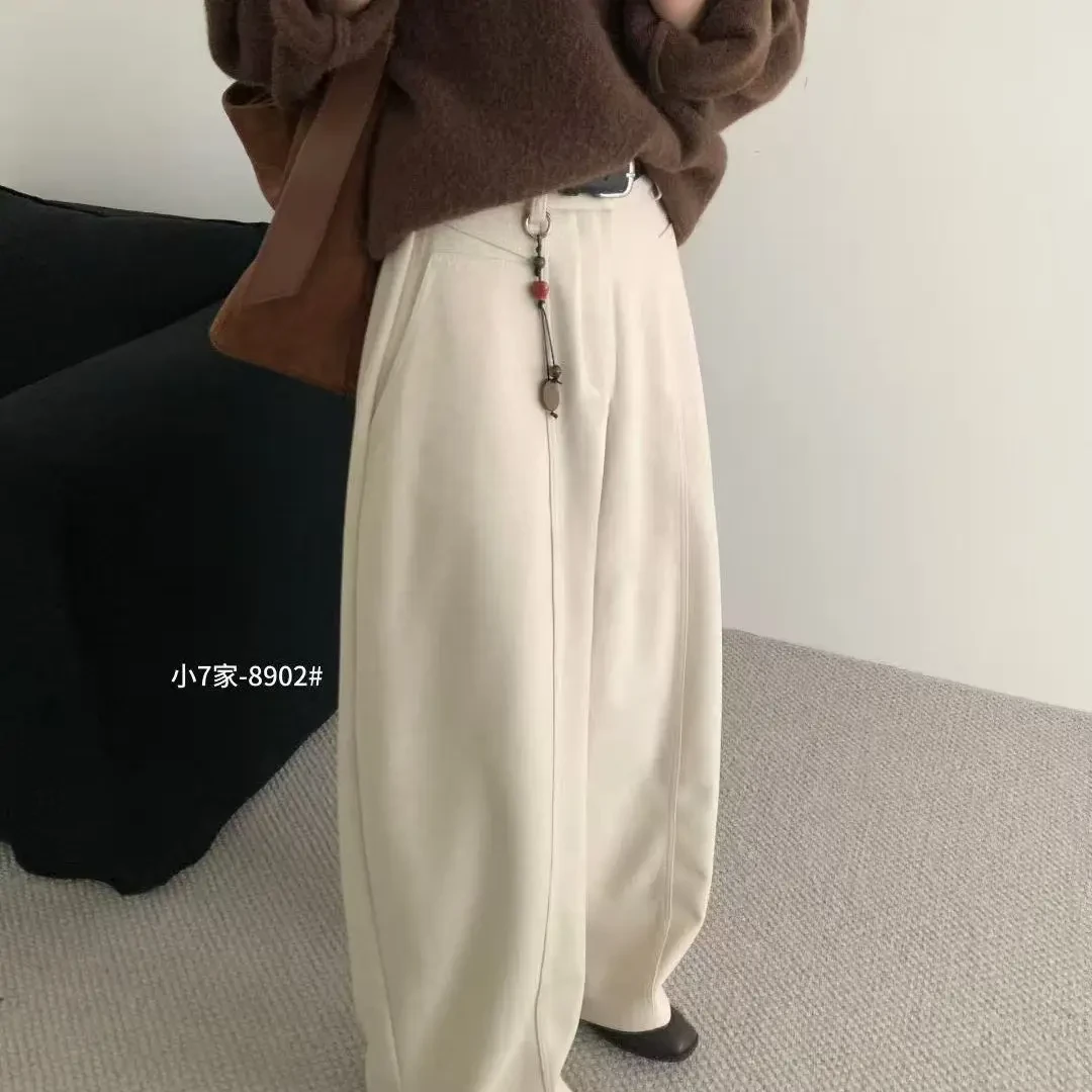 【佳佳服饰】冬季新款加绒高腰弯刀宽松版