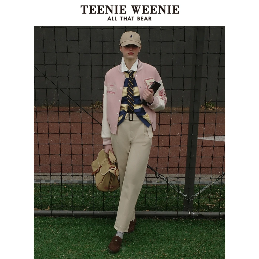 TeenieWeenie小熊毛呢大衣25年欧若风美式棒球服外套TTJW255202I