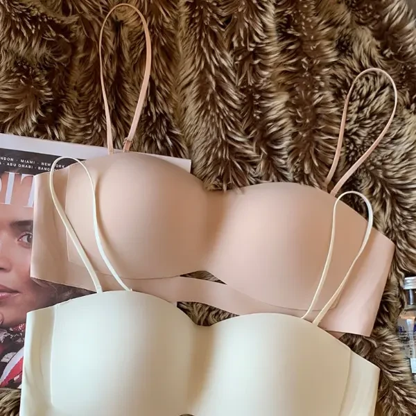 无肩带防滑内衣女美背隐形抹胸聚拢无痕粉底液收副乳透气文胸罩