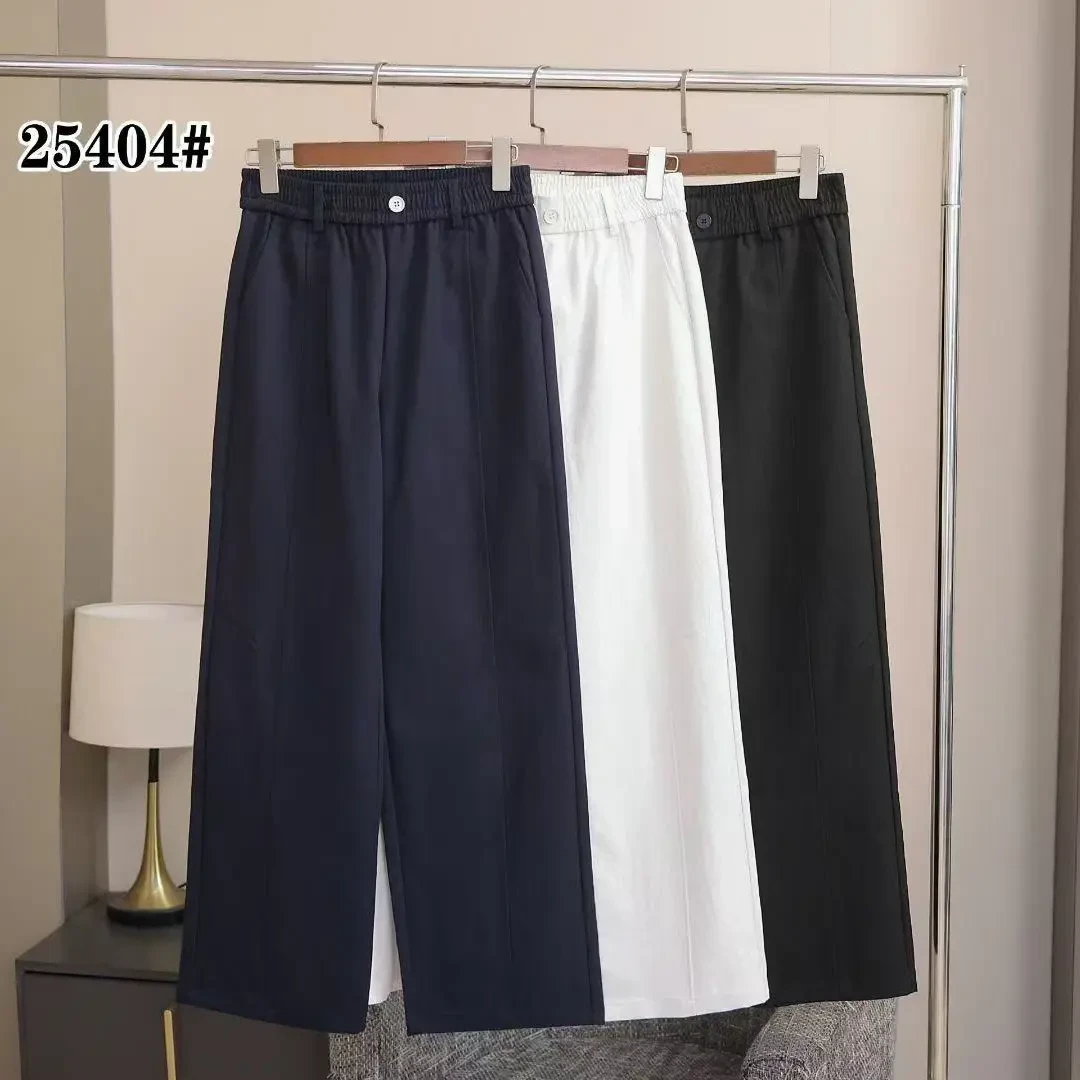 25404高腰显瘦抗皱不起球不掉色棉弯刀休闲长裤女秋冬季垂感百搭