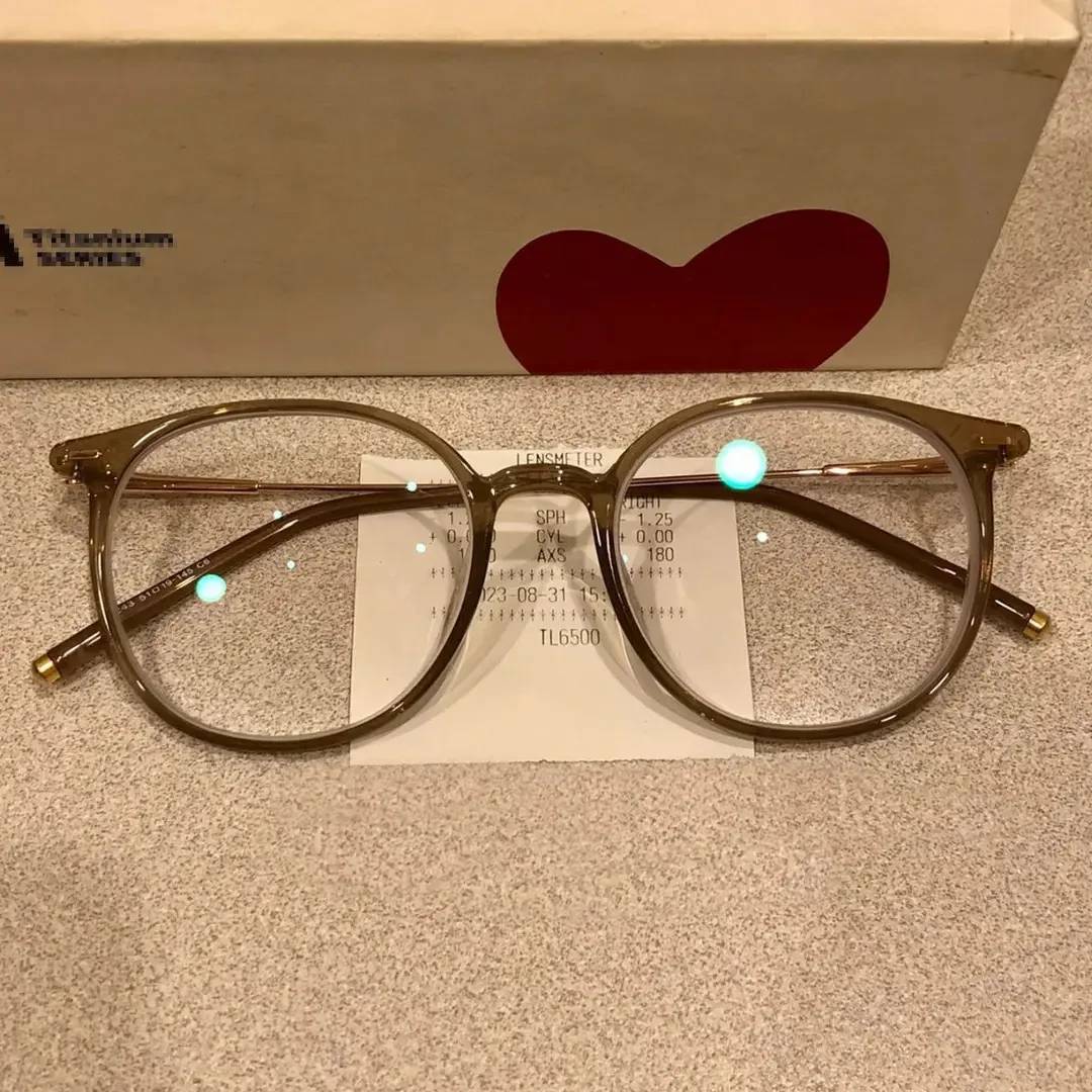 超轻冷茶色近视眼镜女可配度数变色素颜神器显脸小眼睛框架男圆框