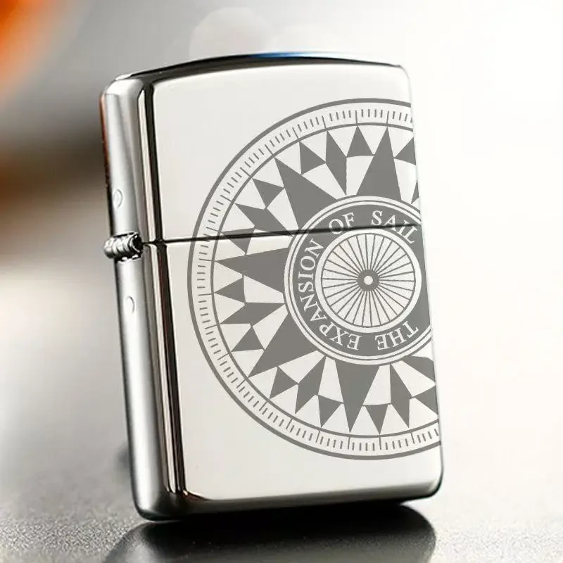 【银冰罗盘】煤油打火机个性高端金属颜值创意男士礼品打火机翻盖