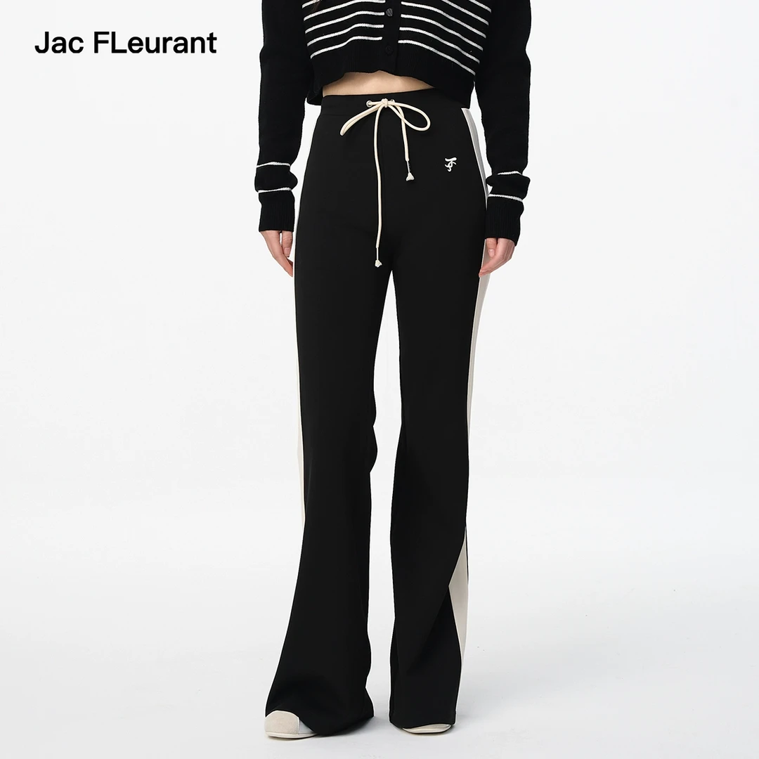 JAC FLEURANT春夏新品黑白LOGO百搭显瘦松紧腰抽绳运动裤