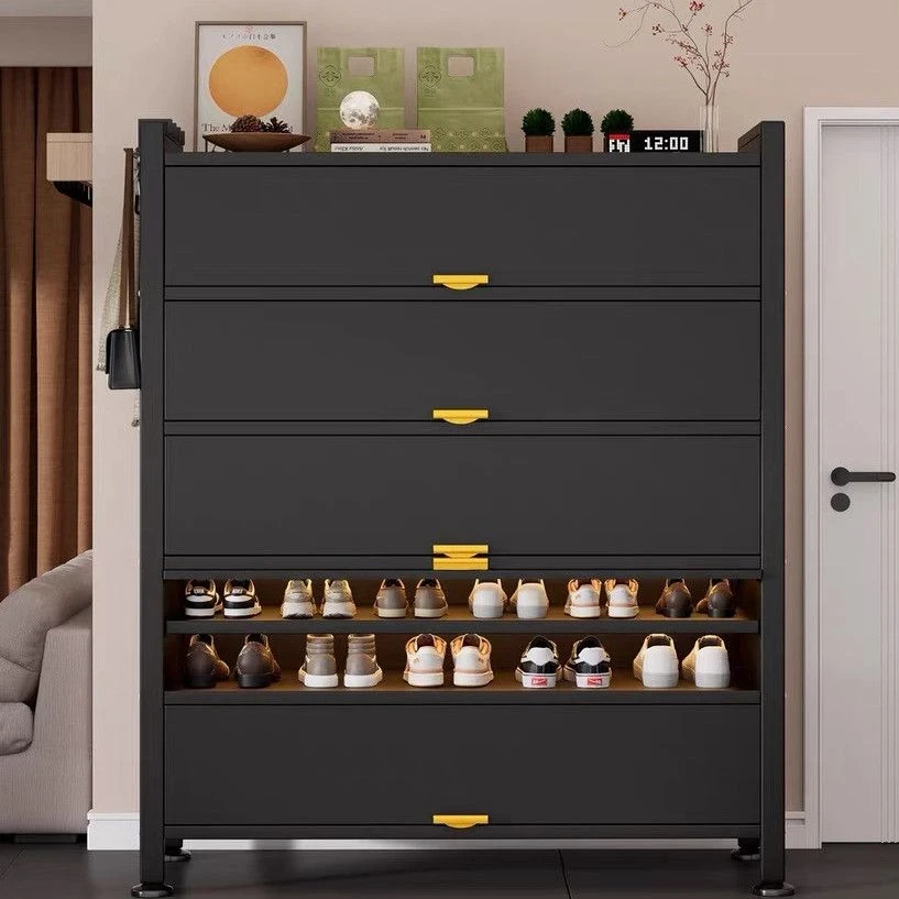 钢制鞋柜家用门口玄关柜爆款大容量上翻门收纳柜防尘入户多层鞋架