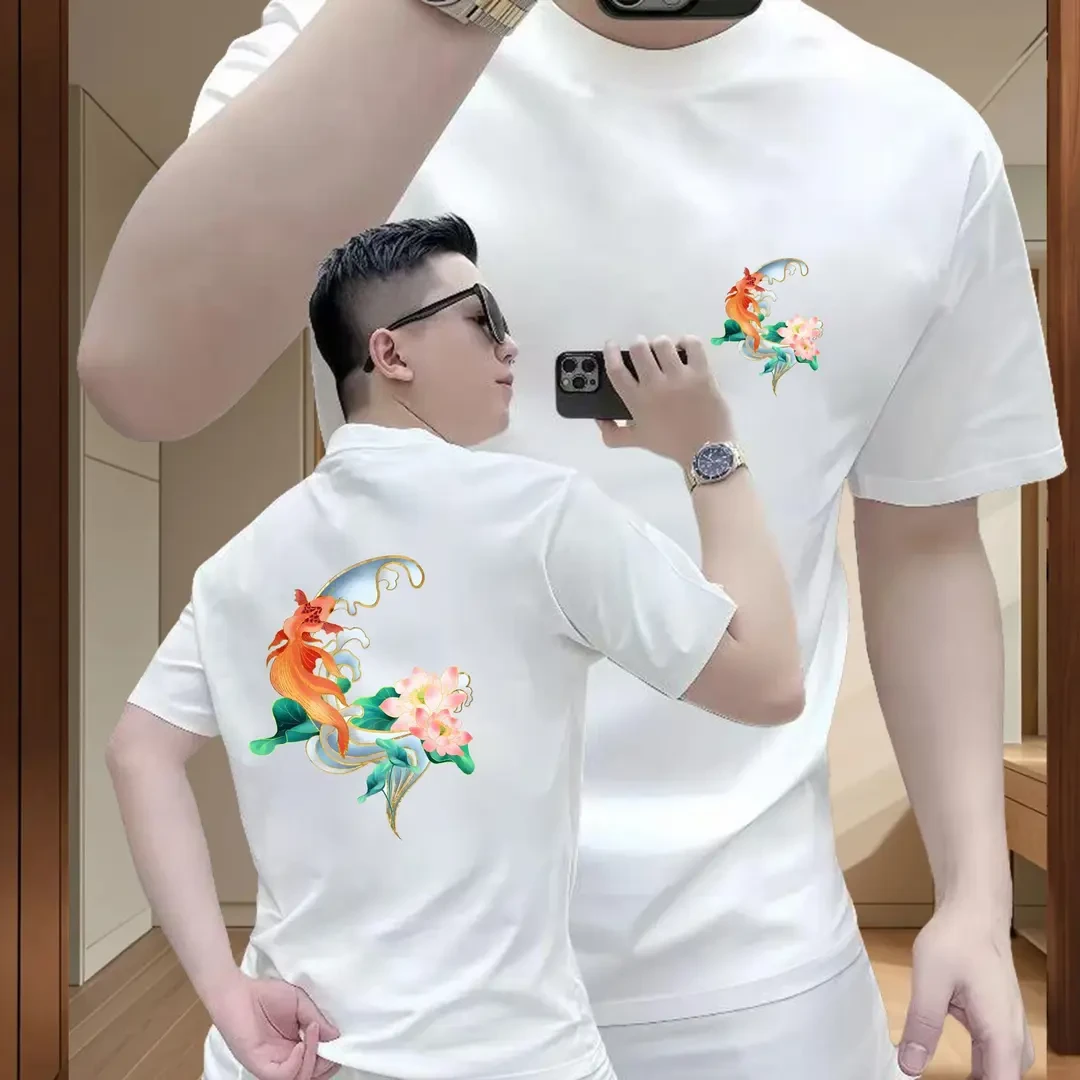 国潮酷炫重磅纯棉短袖龙行九霄国风宽松适配上衣休闲圆领肥大夏季