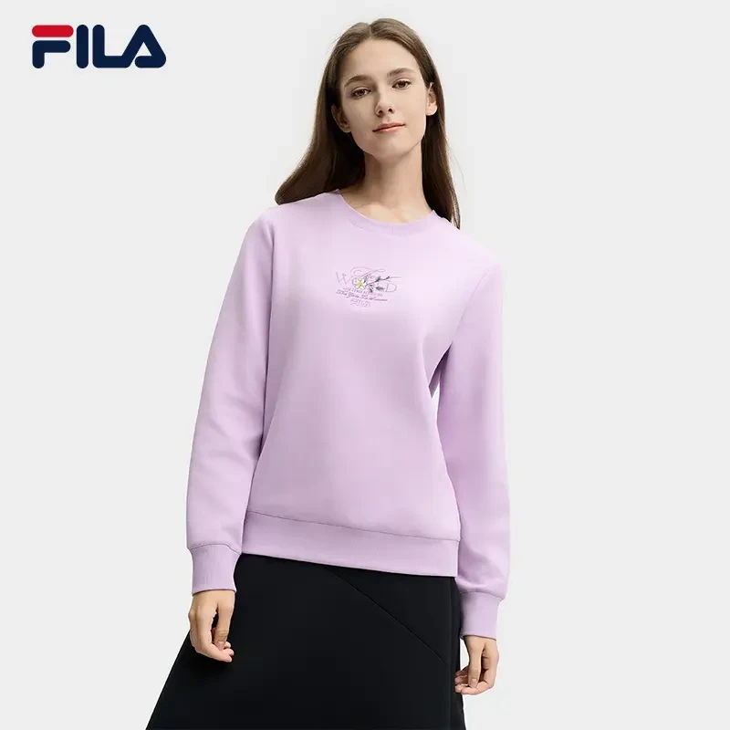 Fila/斐乐针织套头卫衣2025女子新款日常休闲圆领卫衣运动休闲