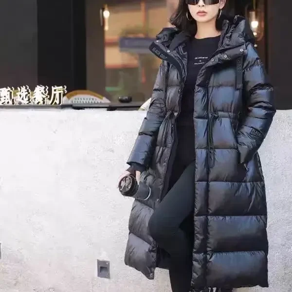 女冬季连帽中长款加厚韩版显瘦女长款防水潮流