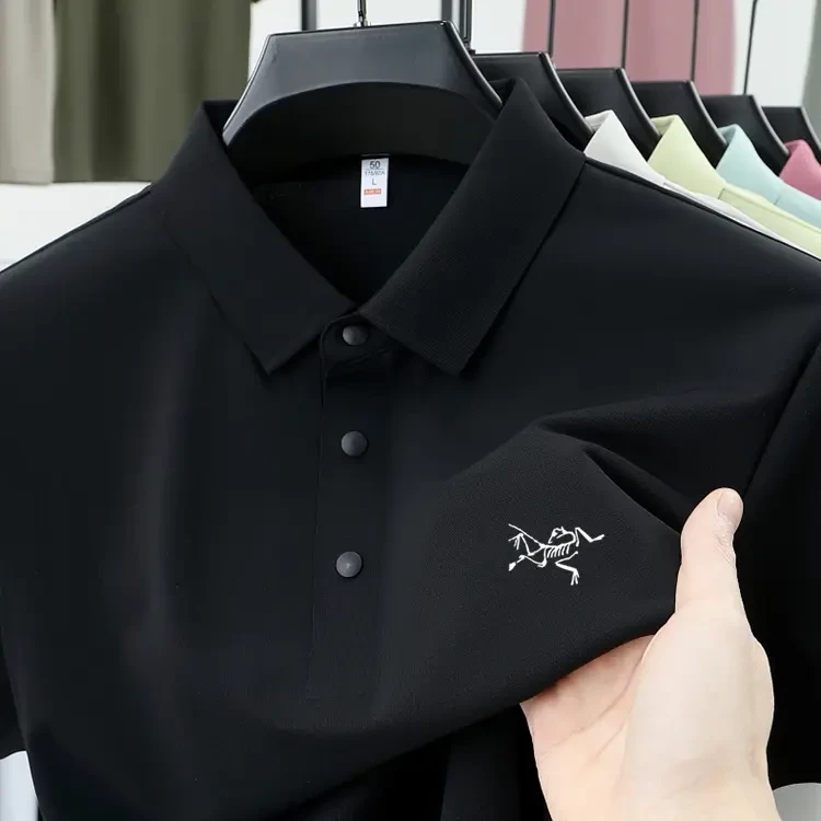 【奥莱撤柜】宽松商务夏季短袖POLO衫男士翻领无痕冰丝速干休闲T恤