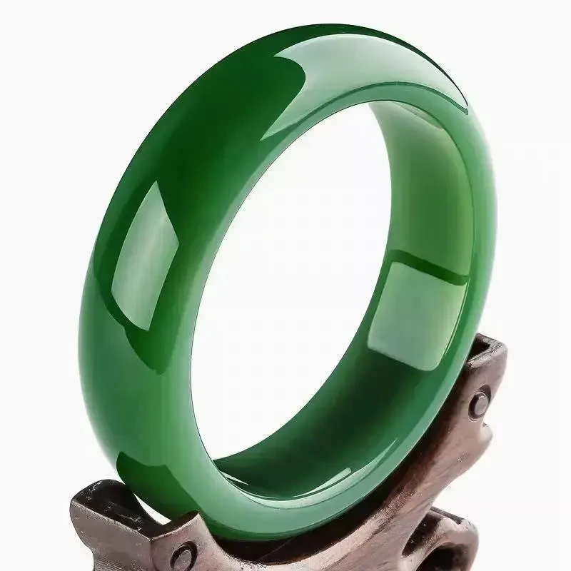【菠菜绿手镯】高端礼物小众珠宝绿手镯2025新款饰品显气质送妈妈-A