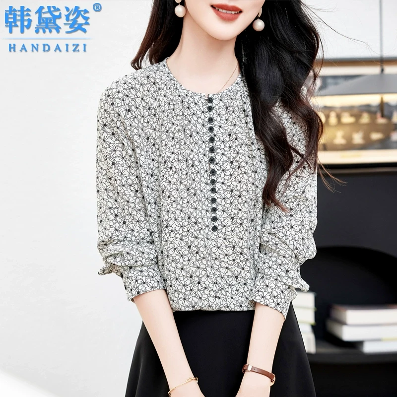 杭州03双绉真丝衬衫女长袖2025年春装新款气质高端桑蚕丝显瘦上衣