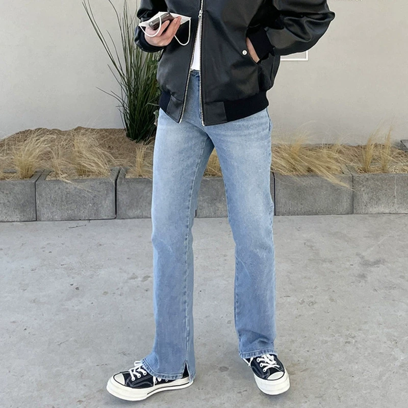 直筒韩版牛仔裤男春秋款新款宽松潮流潮牌阔腿百搭弹力休闲裤子