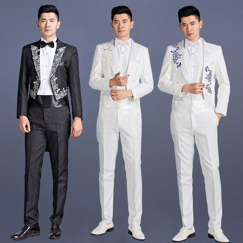 男士演出服成人立领歌手主持人服装舞台大合唱男礼服西服套装