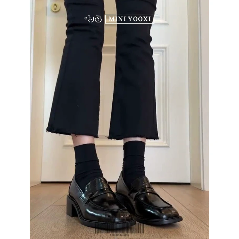【年终清货/NO褪NO焕】【2025-5/2】小皮鞋女真皮中跟黑色乐福鞋单鞋